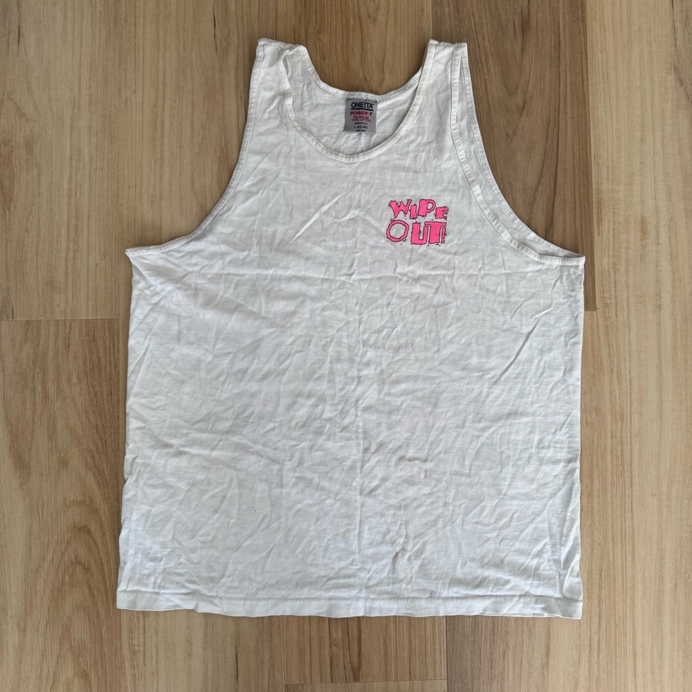 Vintage Wipe Out Neon Graphic Tank Top
